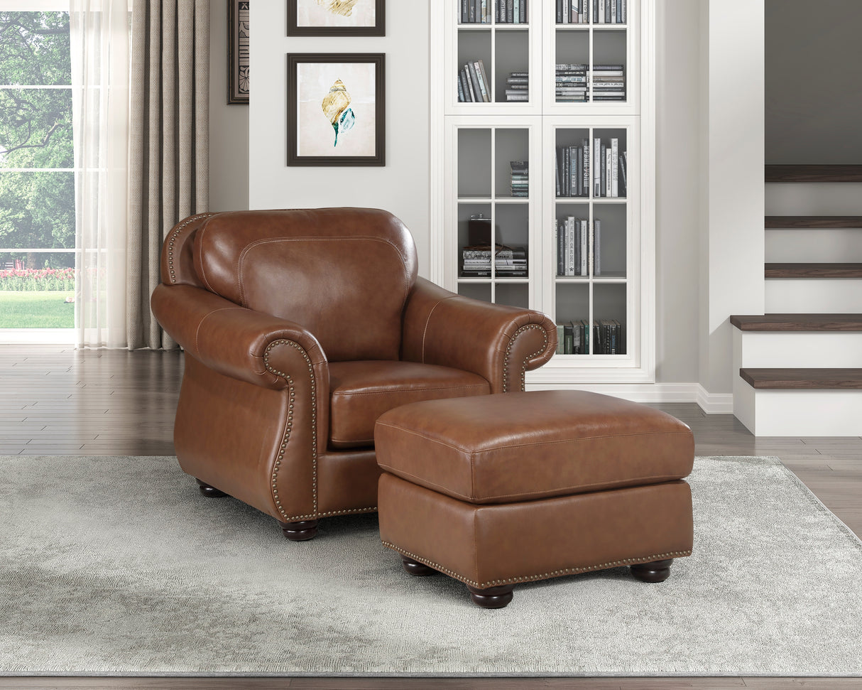 Attleboro Exposed Wood Feet With Espresso Ottoman
