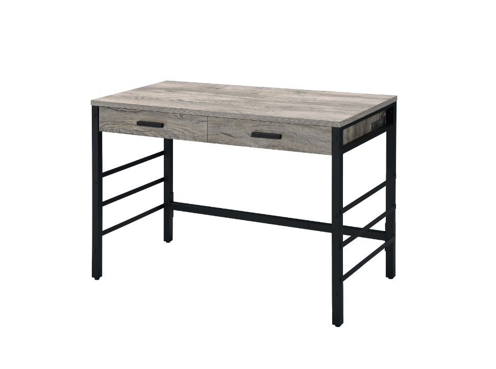 Disho Light Weathered Oak & Black Finish Desk