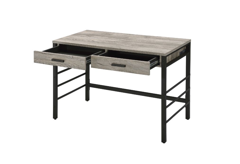 Disho Light Weathered Oak & Black Finish Desk