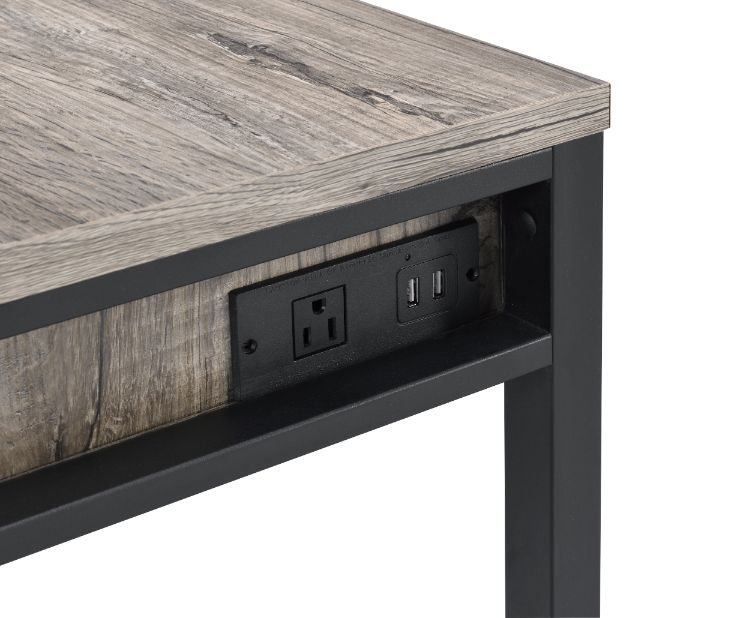 Disho Light Weathered Oak & Black Finish Desk