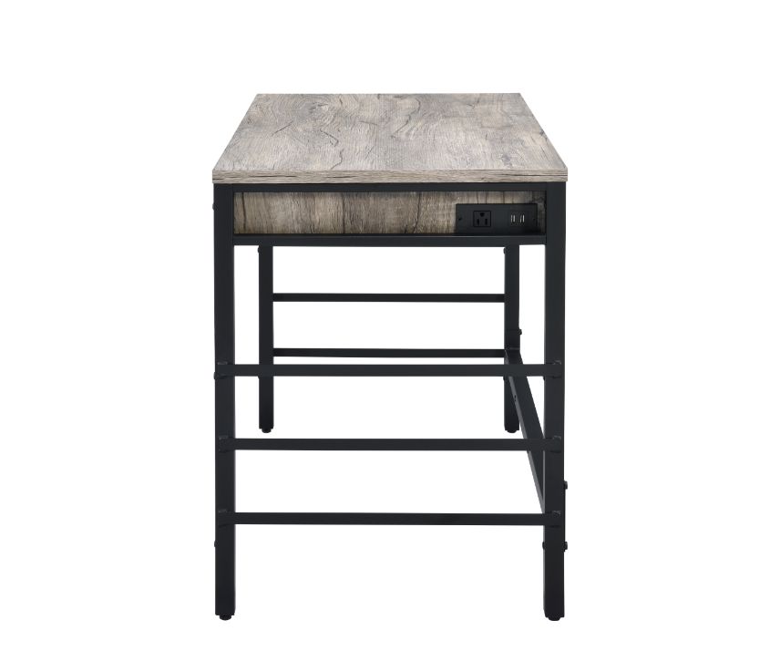 Disho Light Weathered Oak & Black Finish Desk