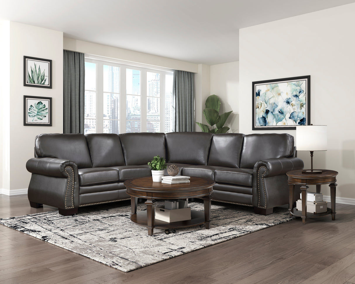 Wareham Exposed Feet With Espresso 3-Piece Sectional