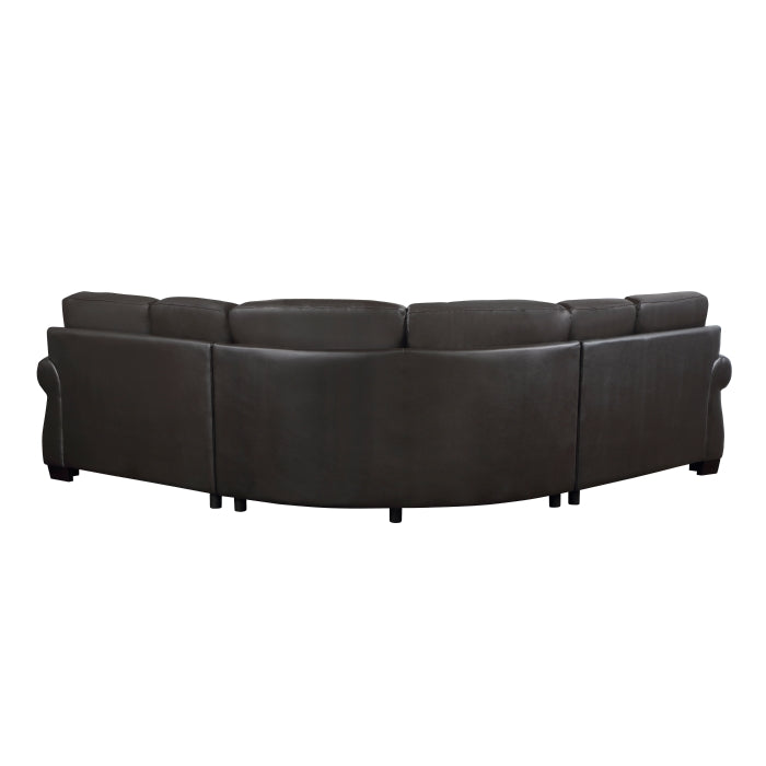 Wareham Exposed Feet With Espresso 3-Piece Sectional