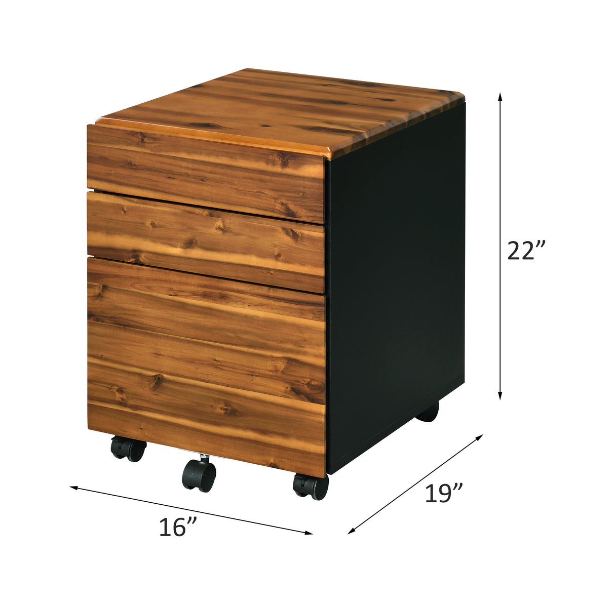 Jurgen Oak & Black Finish File Cabinet