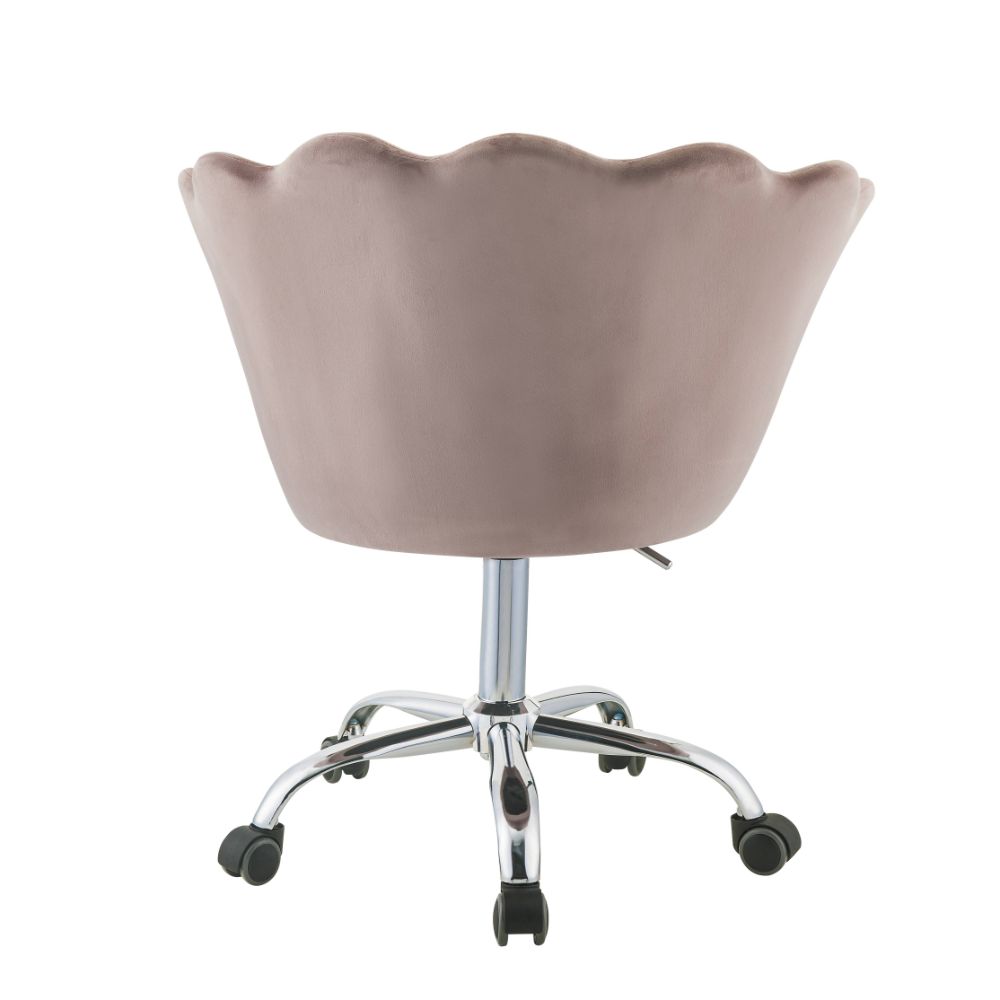 Micco Rose Quartz Velvet & Chrome Finish Office Chair