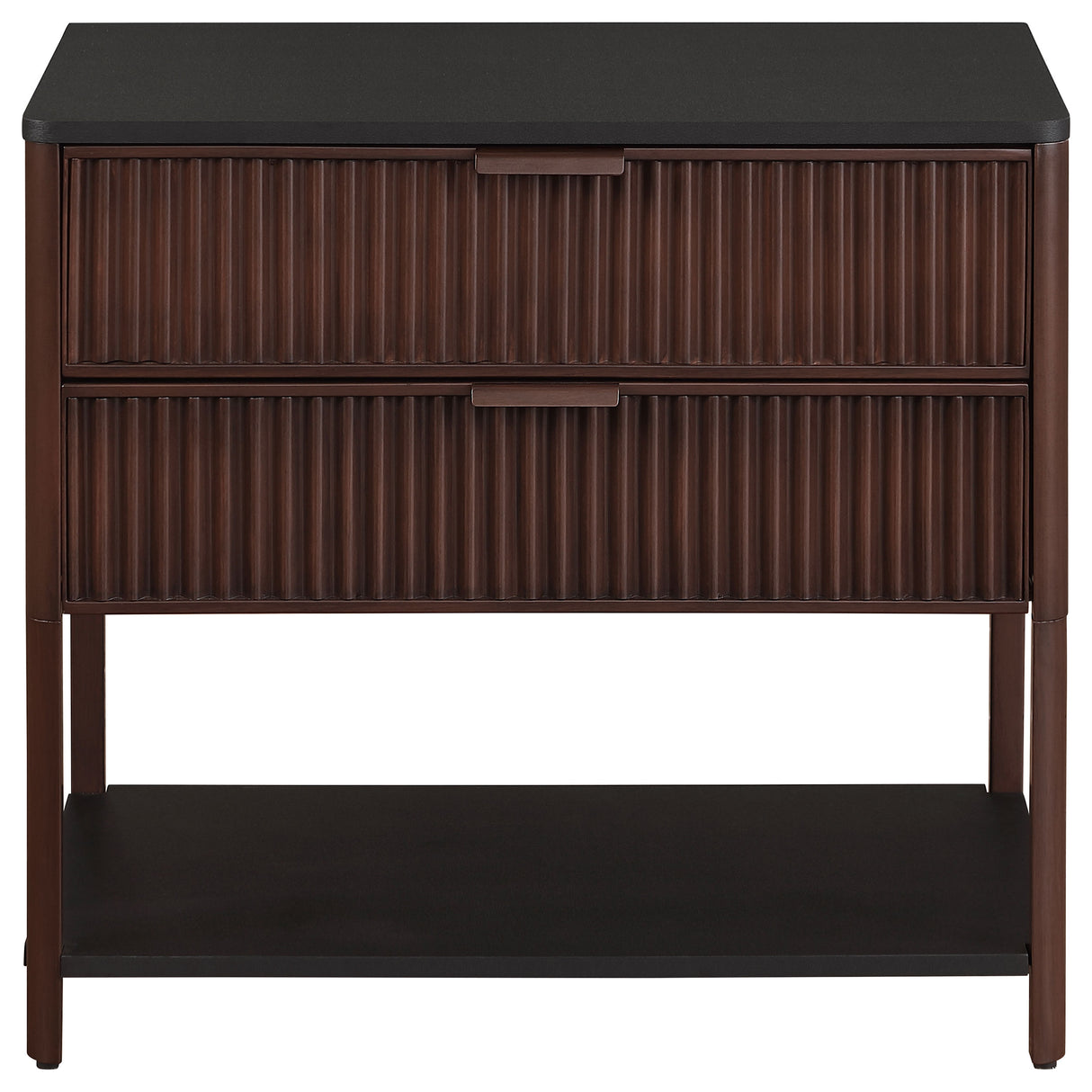 Zimmerlee Rust Brown 2-Drawer Side Table With Shelf
