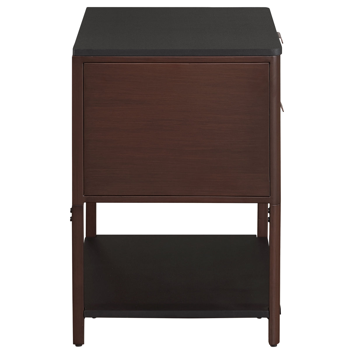 Zimmerlee Rust Brown 2-Drawer Side Table With Shelf