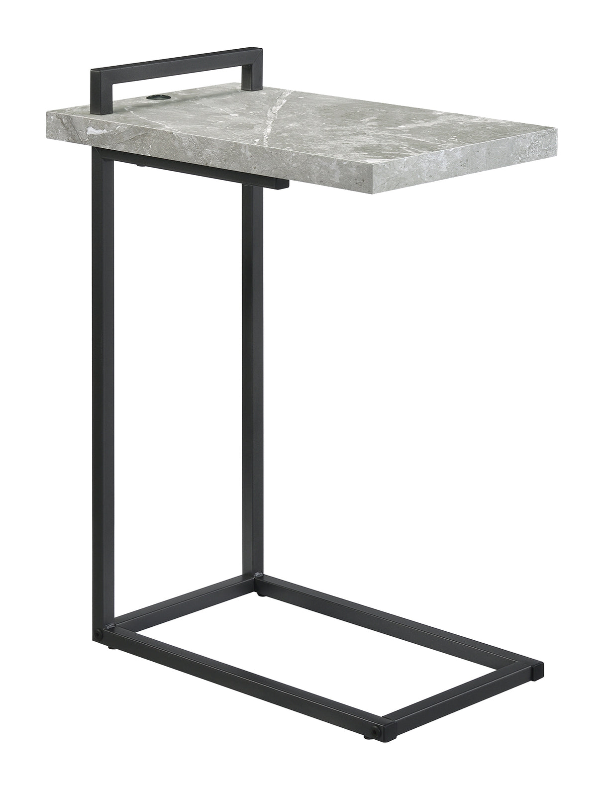 Maxwell C-Shaped Accent Table Cement And Gunmetal