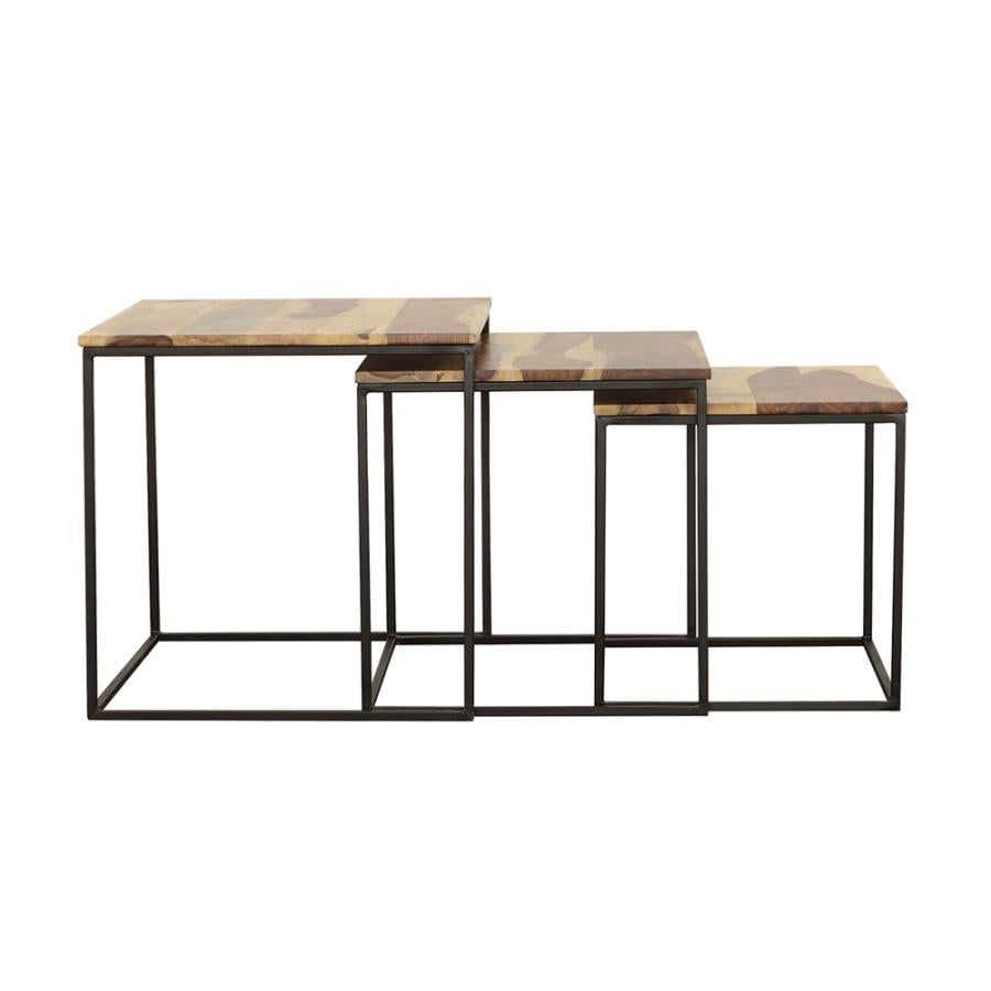 Belcourt 3-Piece Square Nesting Tables Natural And Black
