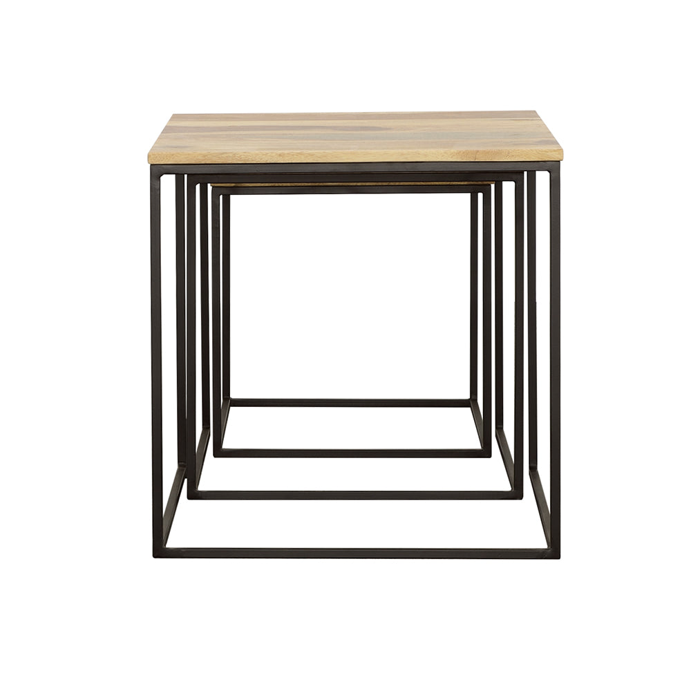 Belcourt 3-Piece Square Nesting Tables Natural And Black