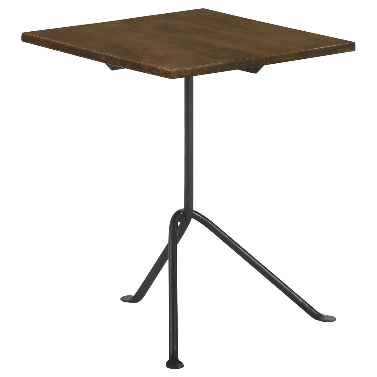 Heitor Square Accent Table With Tripod Legs Dark Brown And Gunmetal