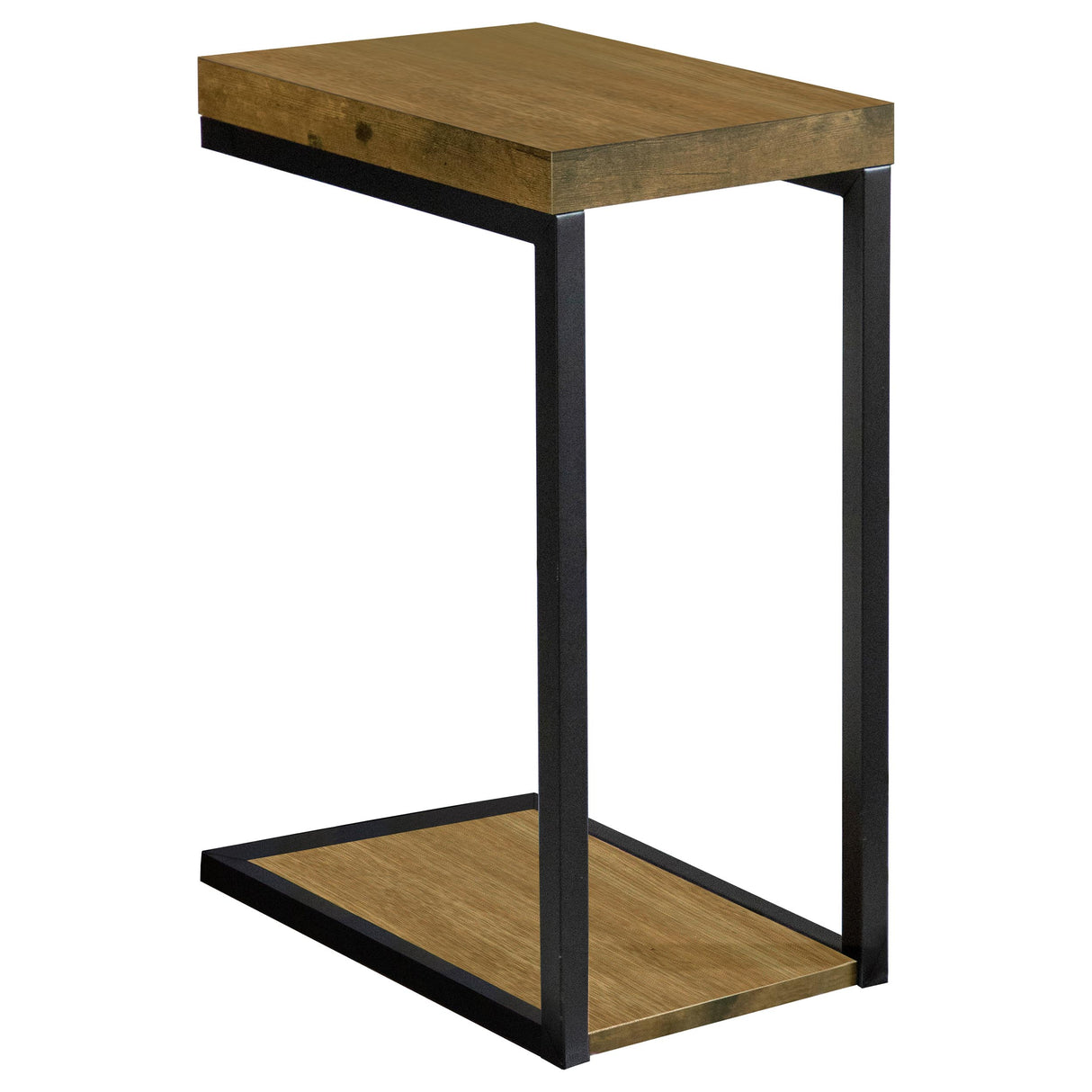 Beck C-Shape Snack Table Black And Antique Nutmeg