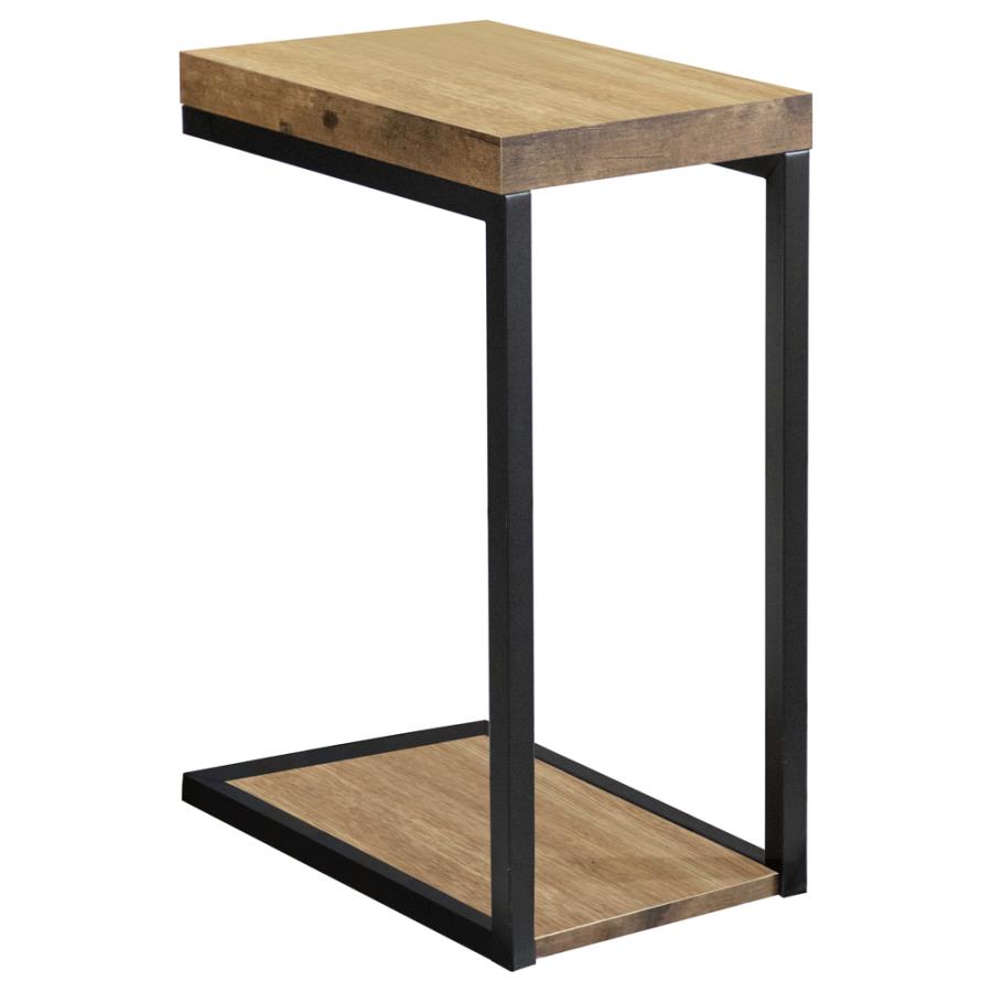 Beck C-Shape Snack Table Black And Antique Nutmeg
