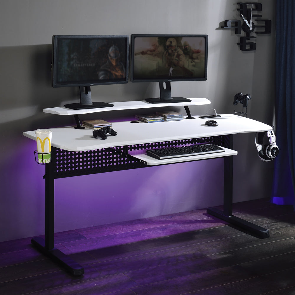 Vildre Black & White Finish Gaming Table
