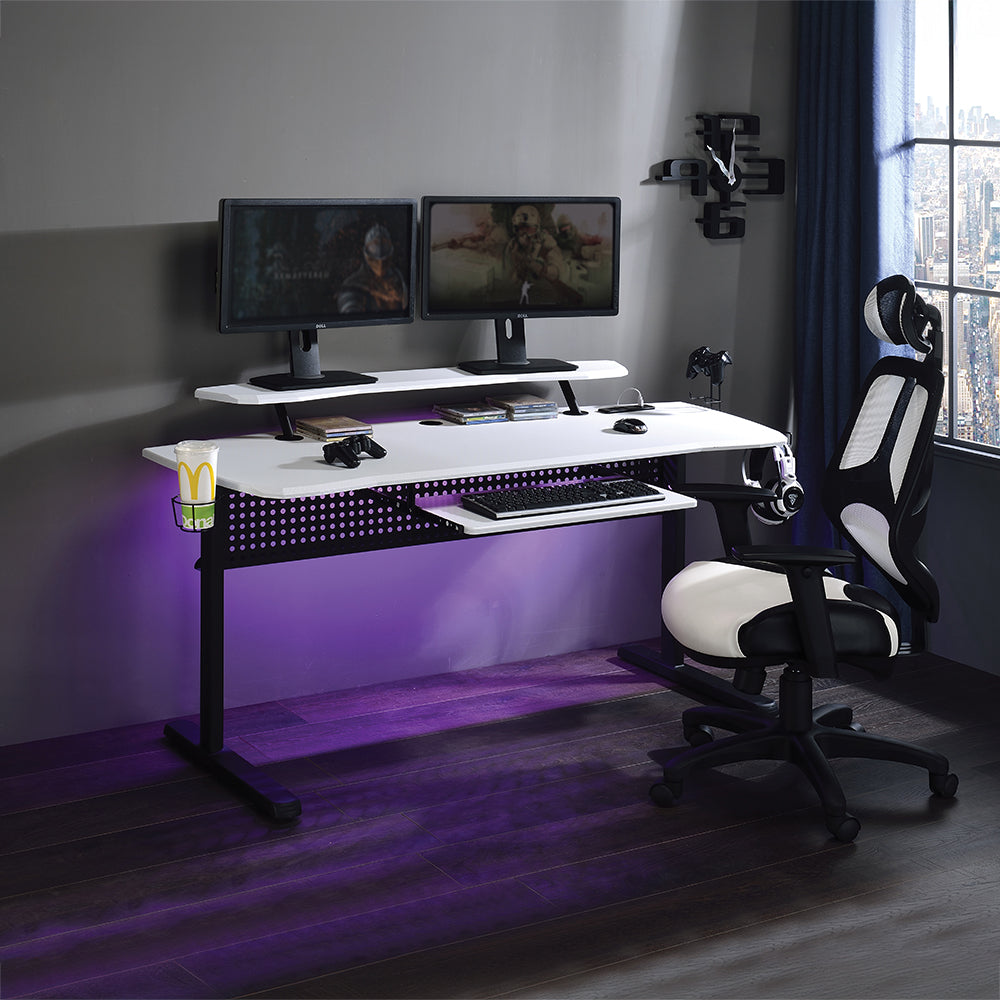 Vildre Black & White Finish Gaming Table