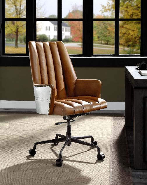 Salvol Sahara Top Grain Leather & Aluminum Office Chair