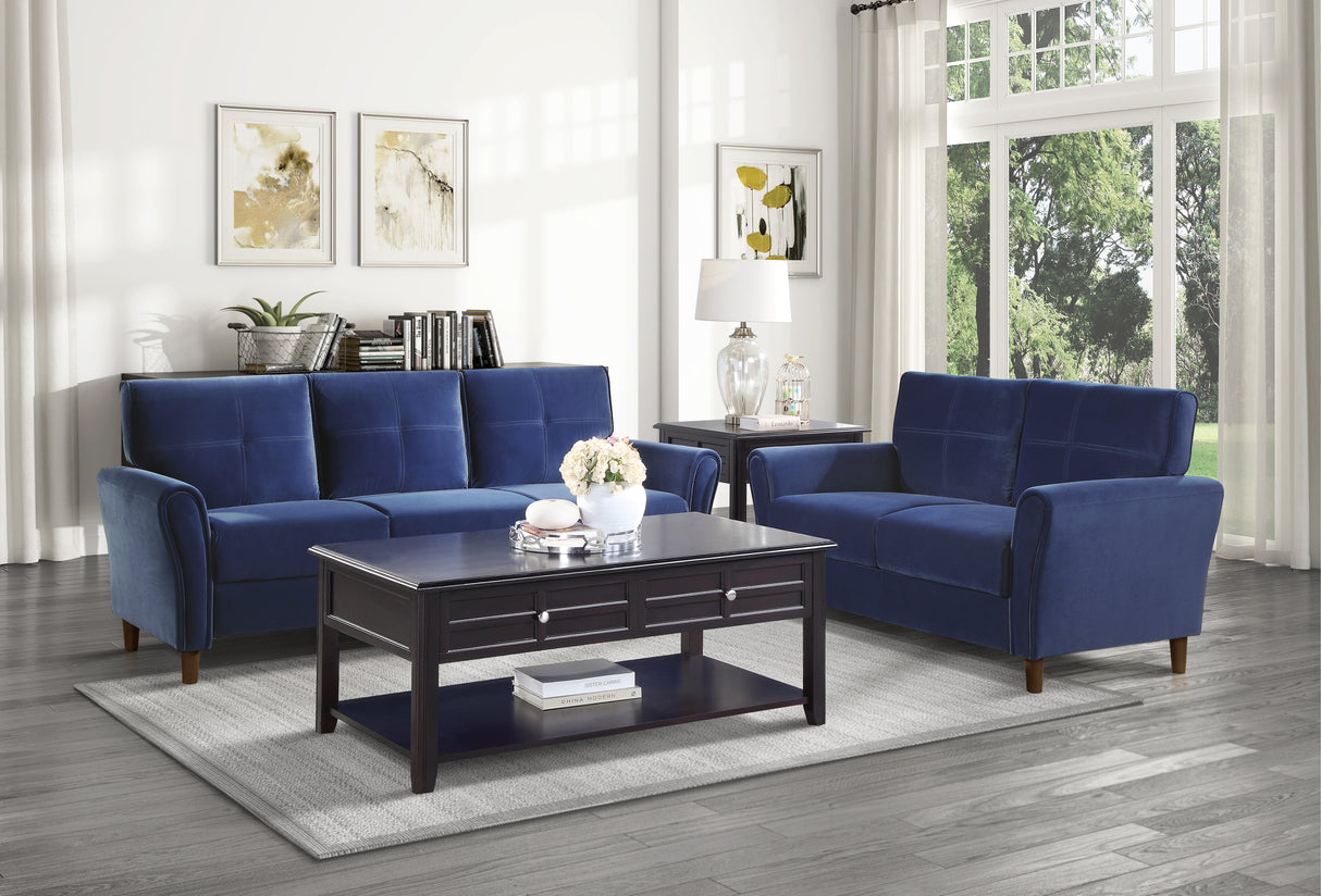Dunleith Blue Velvet Sofa
