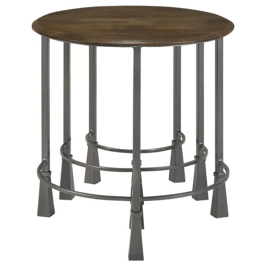 Deja 3-Piece Round Nesting Table Natural And Gunmetal