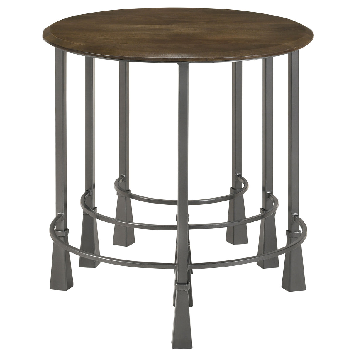 Deja 3-Piece Round Nesting Table Natural And Gunmetal