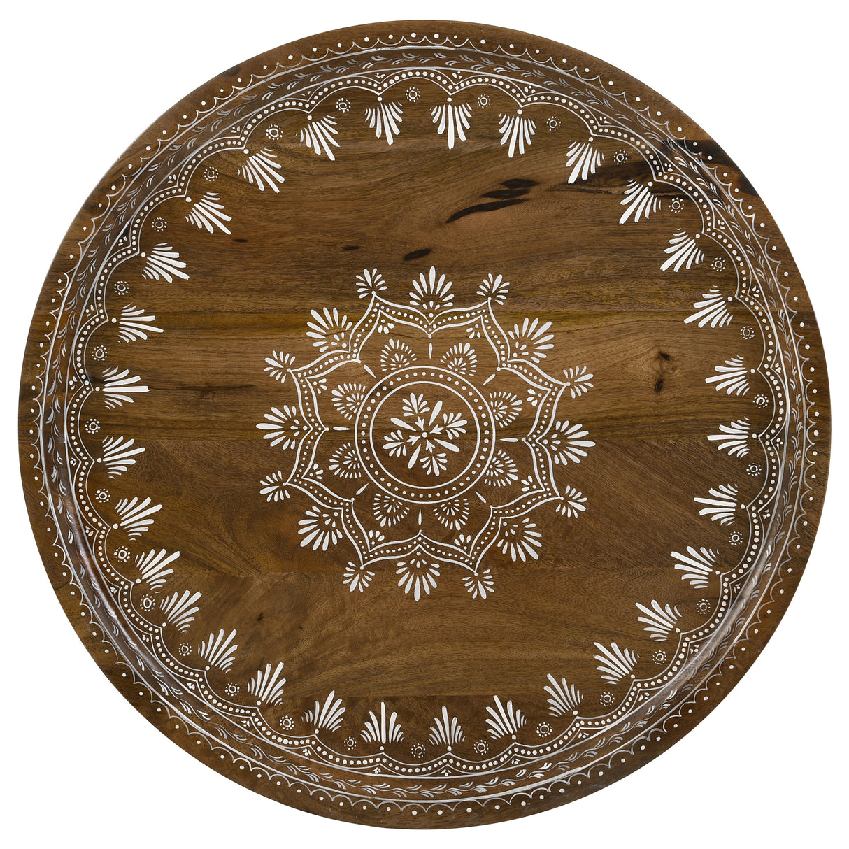 Nuala 2-Piece Round Nesting Table With Tripod Tapered Legs Honey And Black