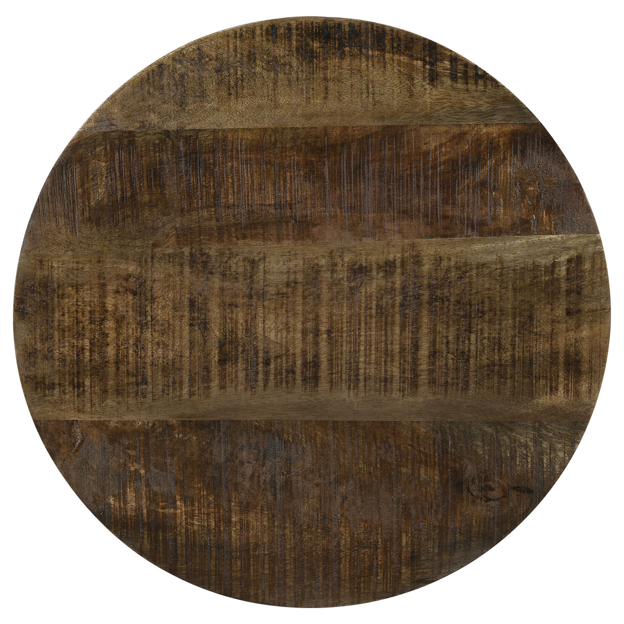 Aurora Round Accent Table With Drum Base Natural And Black