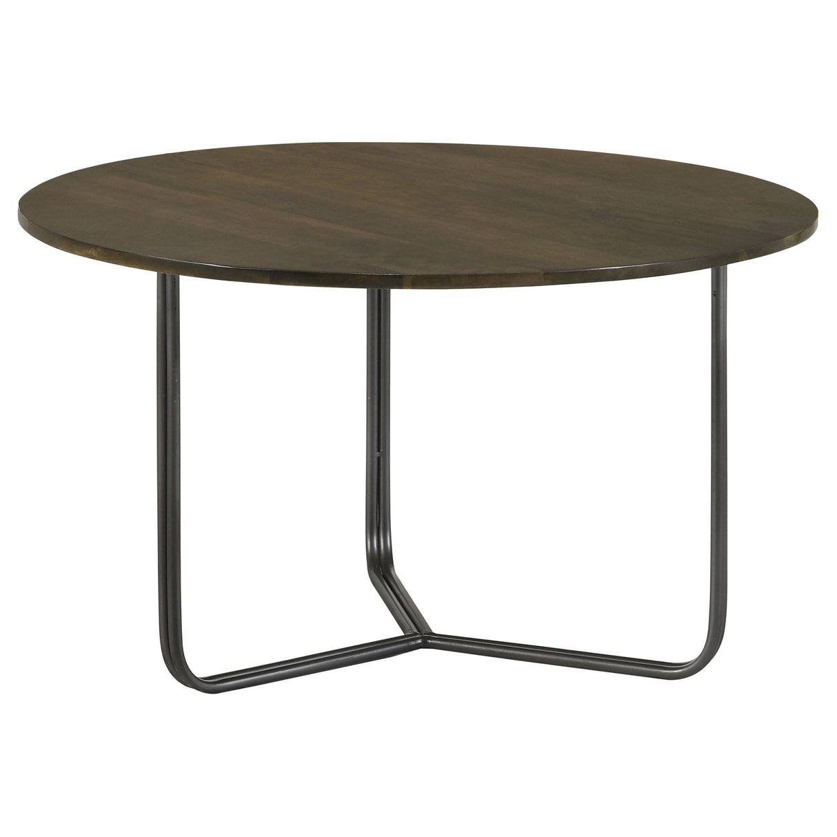 Yaritza Round Accent Table With Triangle Wire Base Natural And Gunmetal