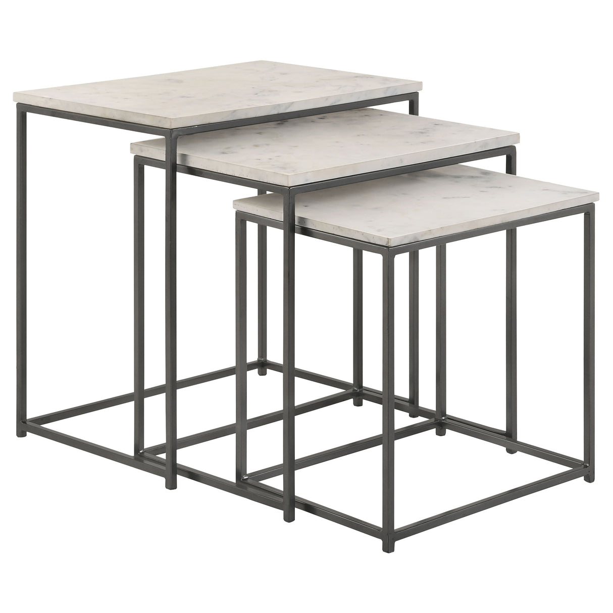 Caine 3-Piece Nesting Table With Marble Top