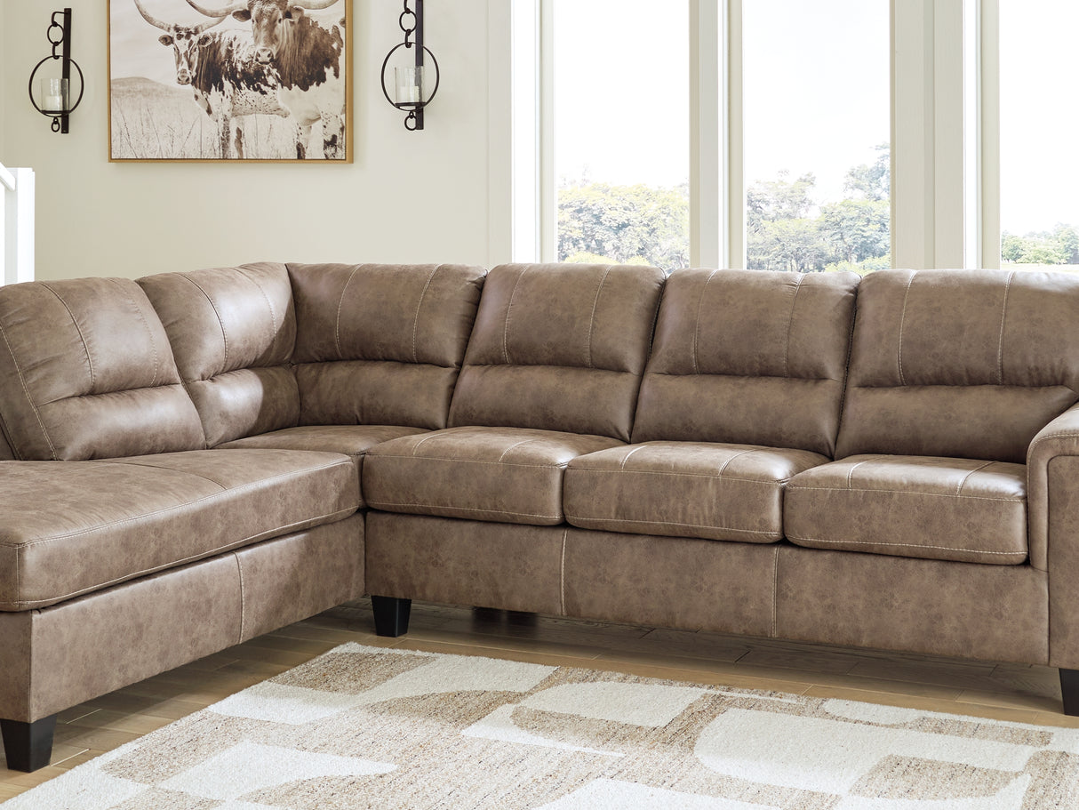 Navi Fossil 2-Piece Left-Arm Facing Sectional Sofa Sleeper Chaise