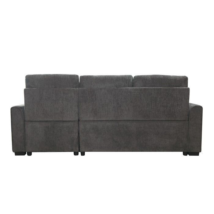 Carolina Exposed Feet With Faux Wood 2-Piece Reversible Sectional Pull-Out Bed And Hidden Storage
