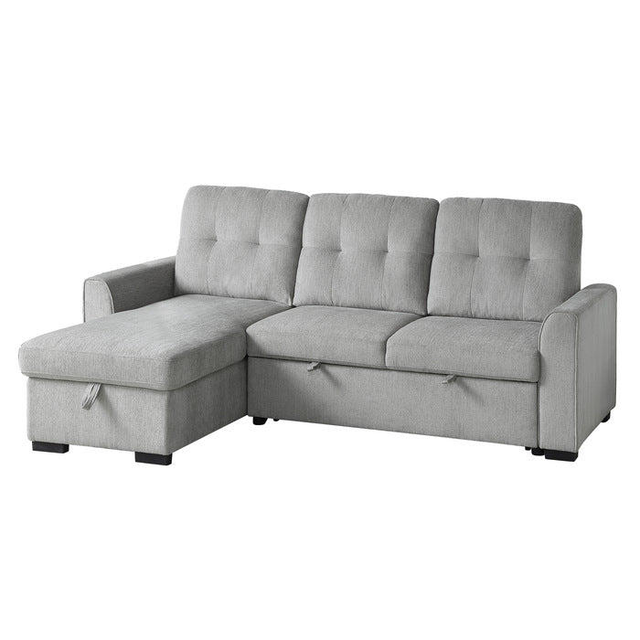 Carolina Exposed Feet With Faux Wood 2-Piece Reversible Sectional Pull-Out Bed And Hidden Storage