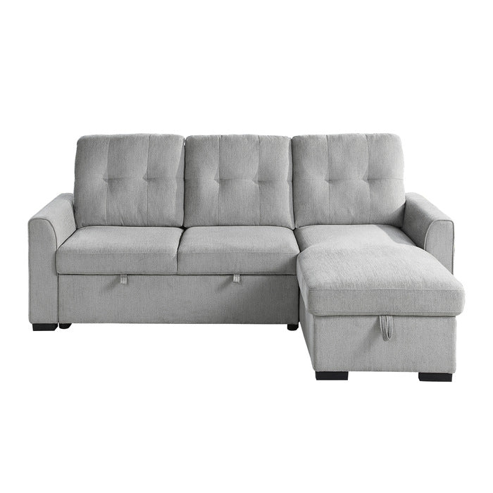 Carolina Exposed Feet With Faux Wood 2-Piece Reversible Sectional Pull-Out Bed And Hidden Storage