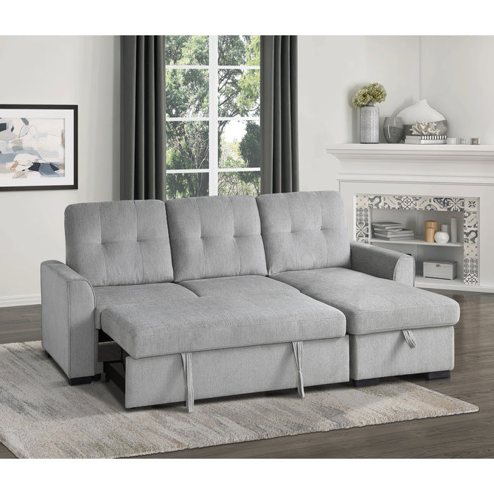 Carolina Exposed Feet With Faux Wood 2-Piece Reversible Sectional Pull-Out Bed And Hidden Storage