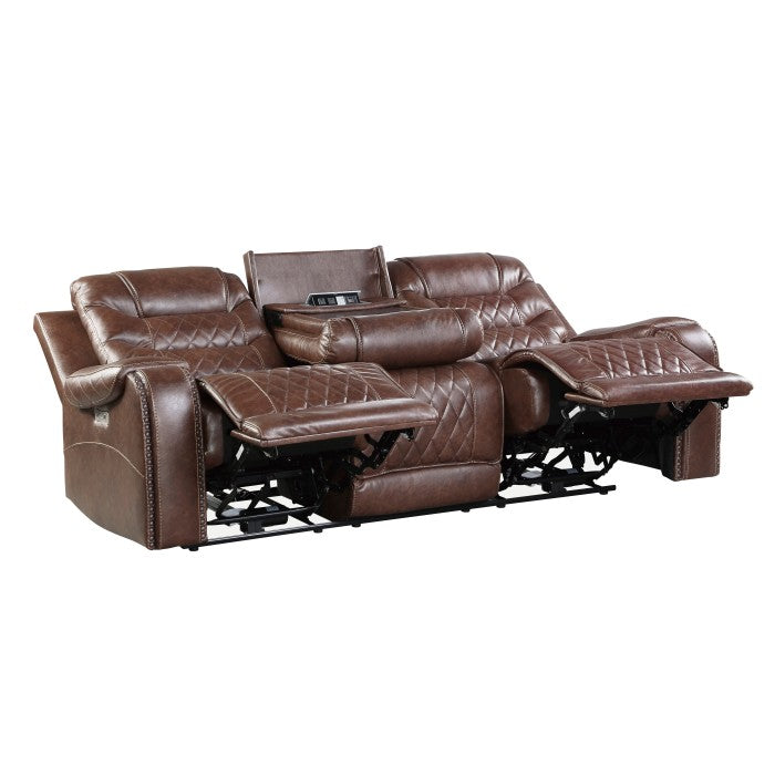 Putnam Brown Power Double Reclining Sofa
