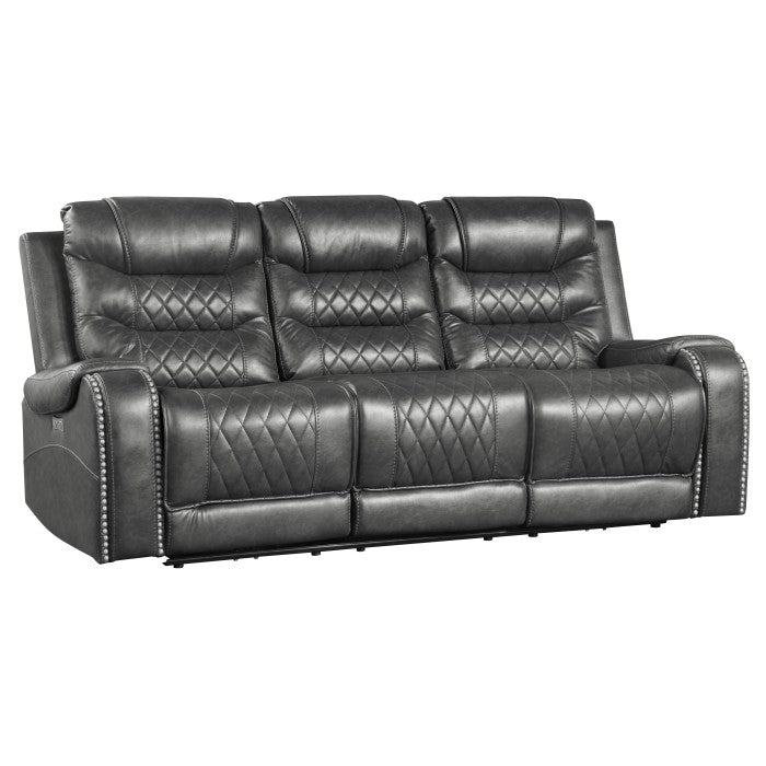 Putnam Gray Power Double Reclining Sofa