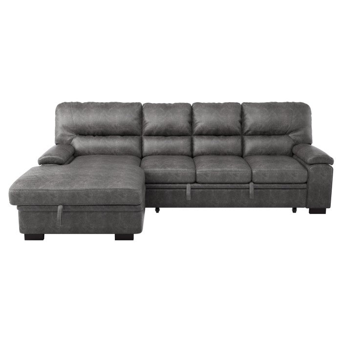Michigan 2-Piece Sectional With Pull-Out Bed And Left Chaise Hidden Storage
