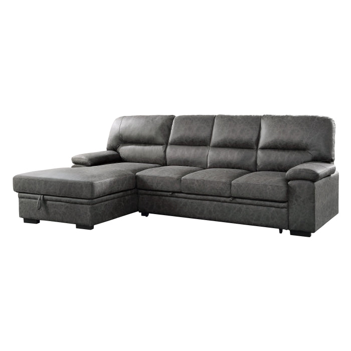 Michigan 2-Piece Sectional With Pull-Out Bed And Left Chaise Hidden Storage