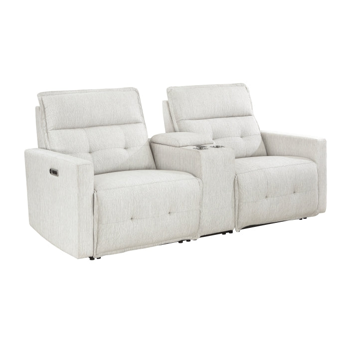 Salida Power Double Reclining Love Seat With Center Console And Headrests