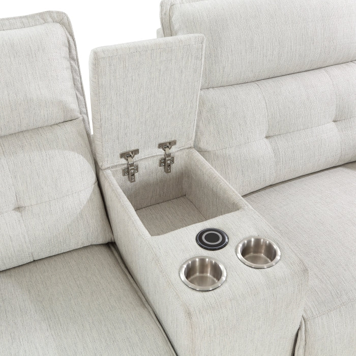 Salida Power Double Reclining Love Seat With Center Console And Headrests
