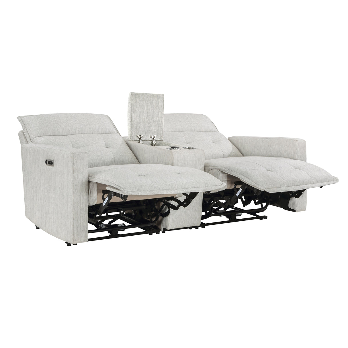 Salida Power Double Reclining Love Seat With Center Console And Headrests