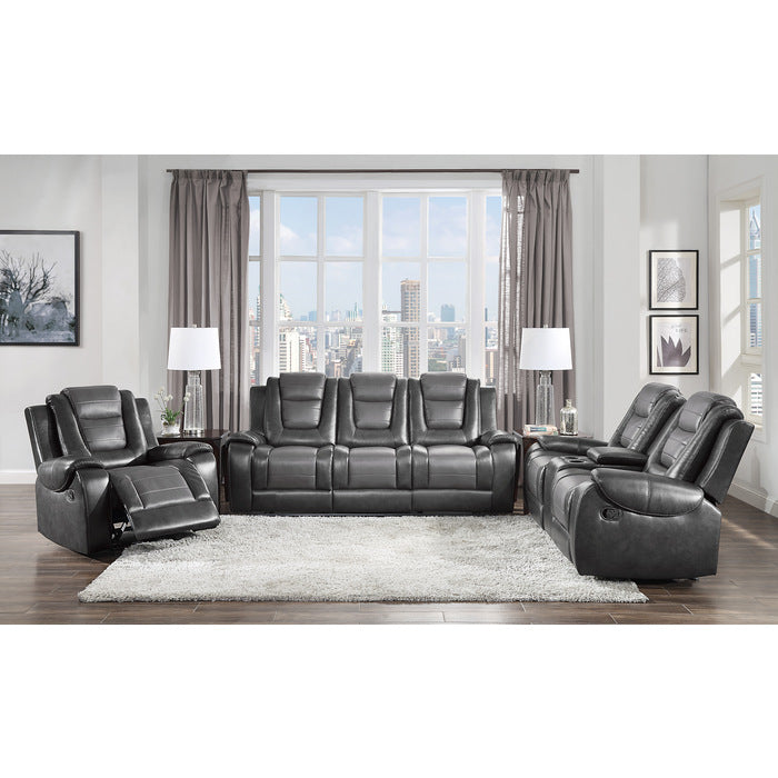 Briscoe Gray Reclining Loveseat With Console