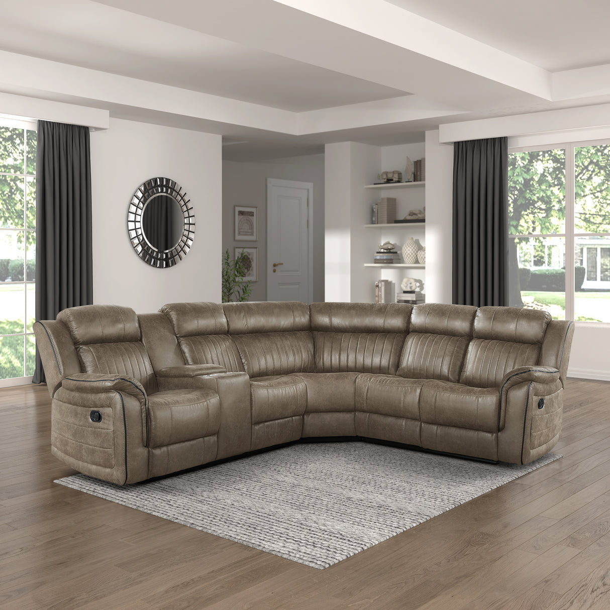 Centeroak 3-Piece Reclining Sectional With Left Console
