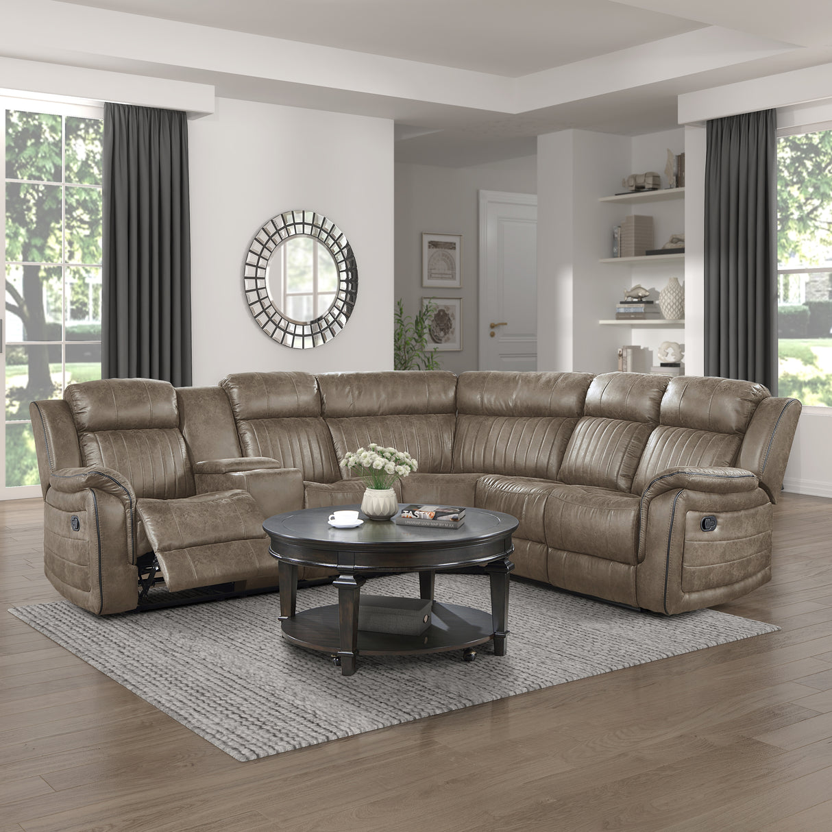 Centeroak 3-Piece Reclining Sectional With Left Console