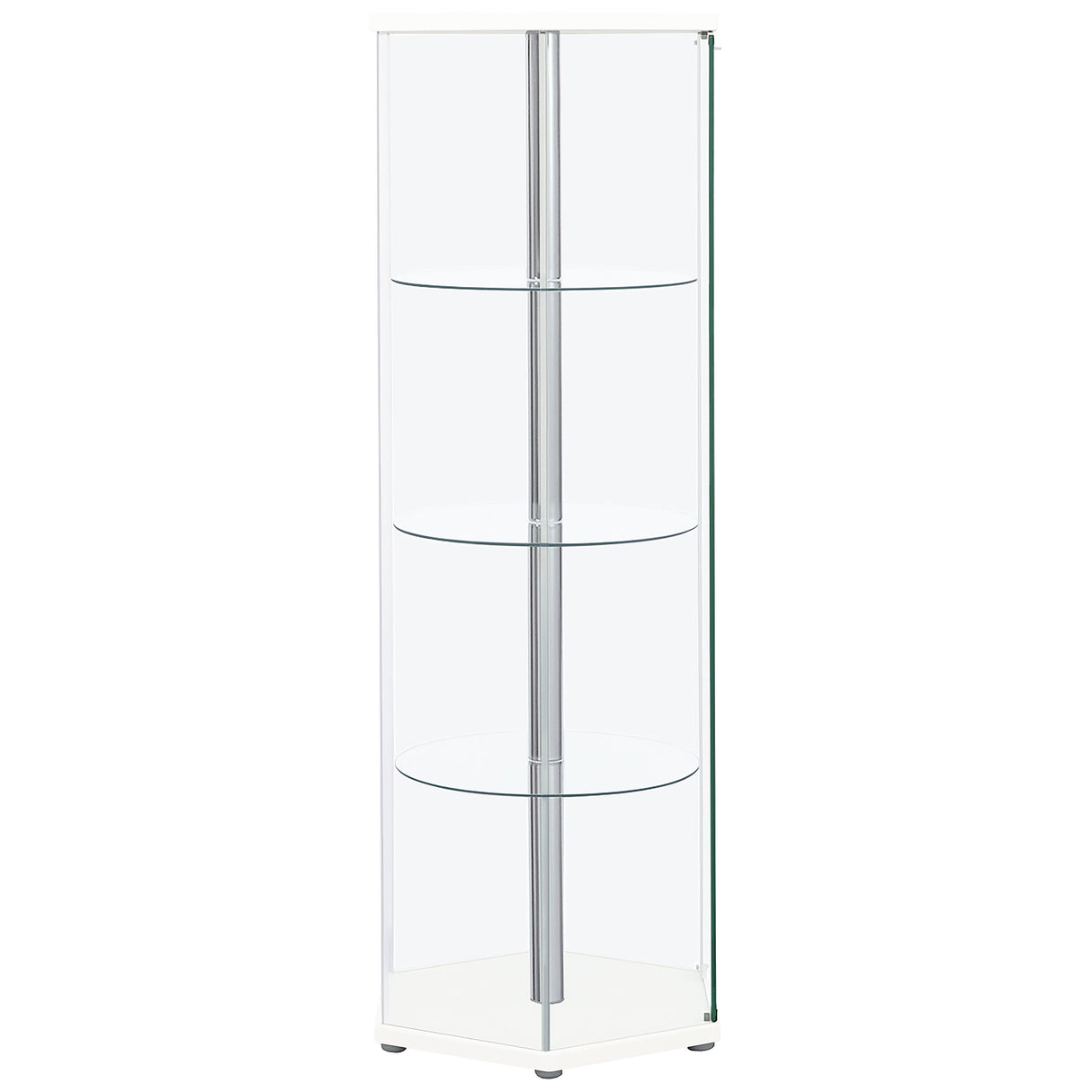 Zahavah 4-Shelf Hexagon Shaped Curio Cabinet White And Clear