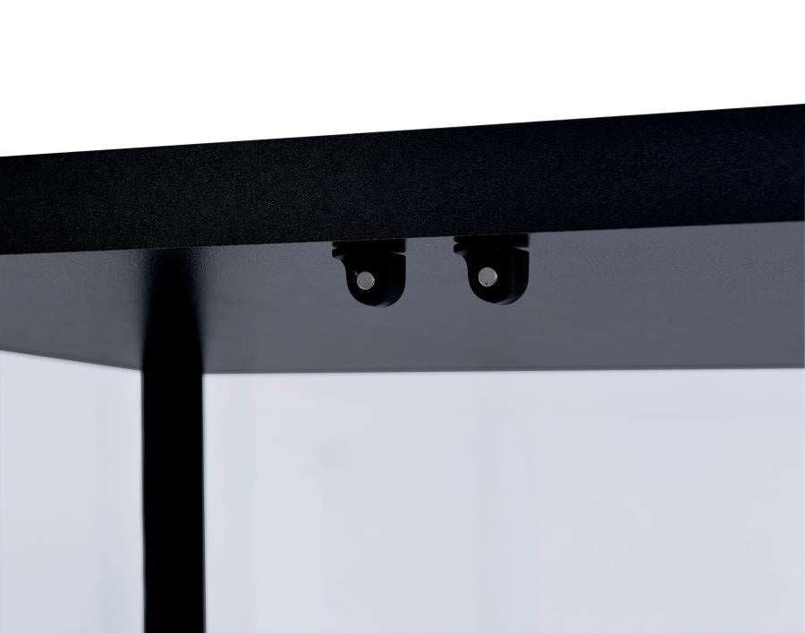 Delphinium 5-Shelf Glass Curio Cabinet Black And Clear