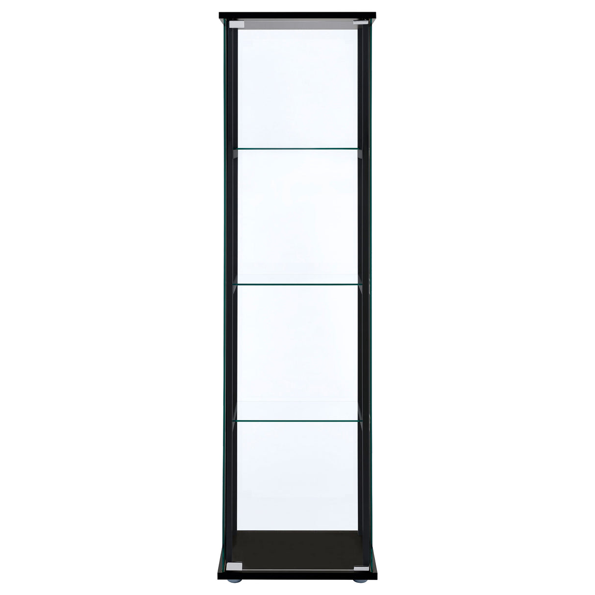 Cyclamen 4-Shelf Glass Curio Cabinet Black And Clear