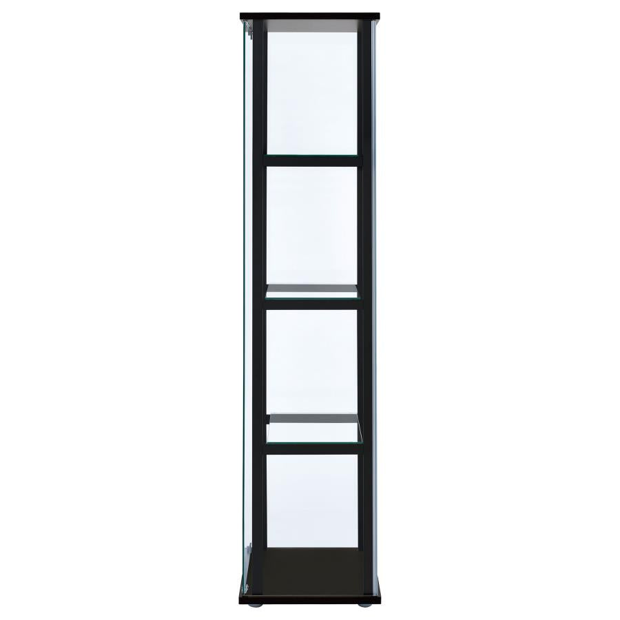 Cyclamen 4-Shelf Glass Curio Cabinet Black And Clear