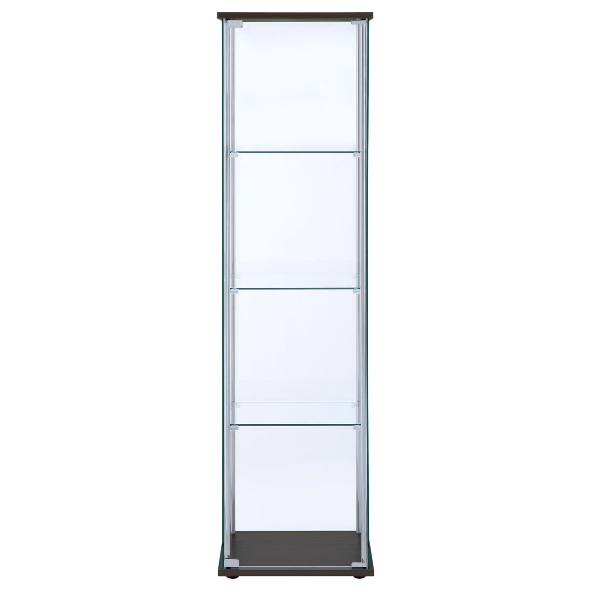 Bellatrix Rectangular 4-Shelf Curio Cabinet Cappuccino And Clear