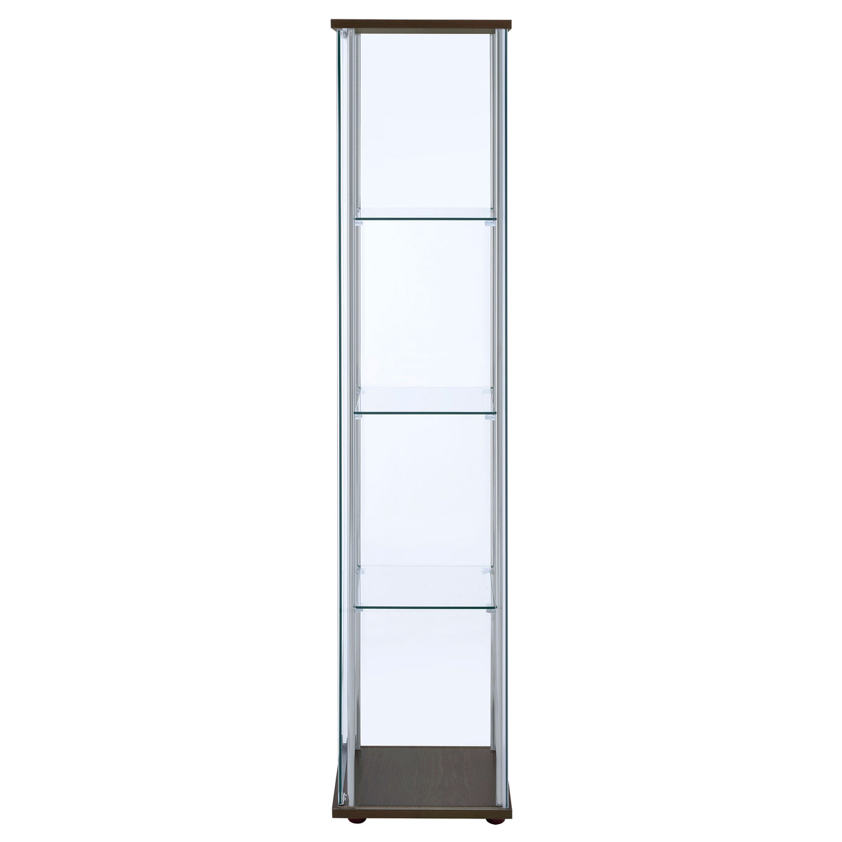 Bellatrix Rectangular 4-Shelf Curio Cabinet Cappuccino And Clear