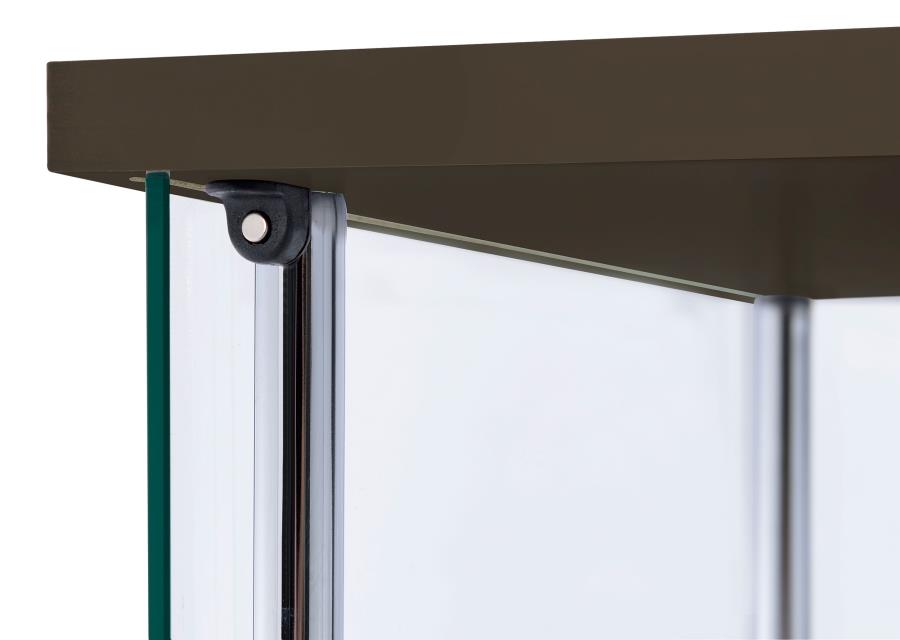 Bellatrix Rectangular 4-Shelf Curio Cabinet Cappuccino And Clear