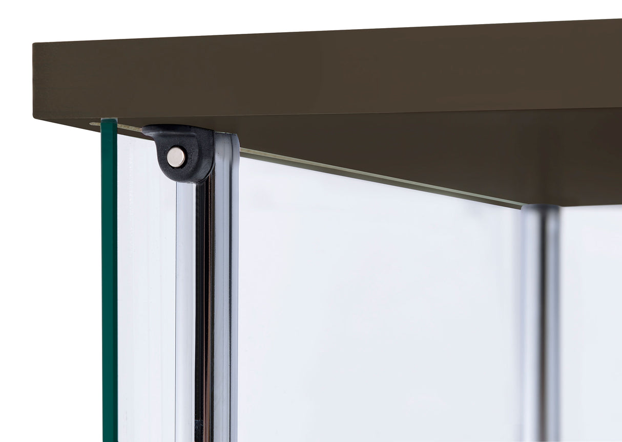 Bellatrix Rectangular 4-Shelf Curio Cabinet Cappuccino And Clear